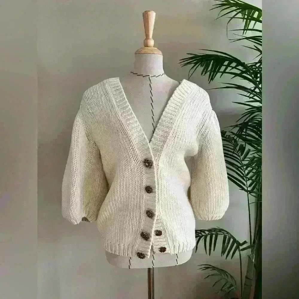 Cozy Cream Button-Up Sweater